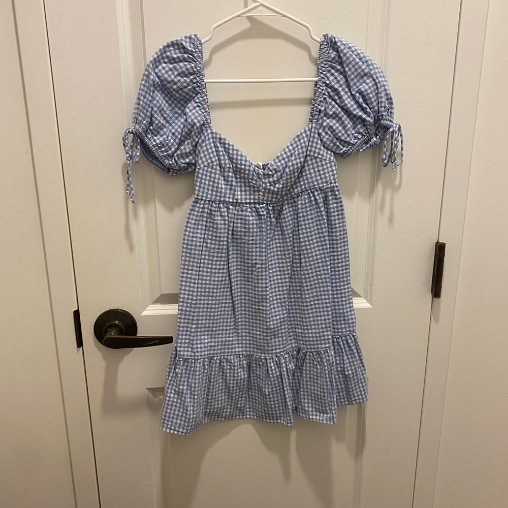 Gingham babydoll dress
